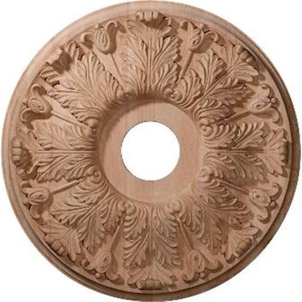 Dwellingdesigns 16 in. OD x 3.87 in. ID x 1.12 in. P Carved Florentine Ceiling Medallion; Red Oak DW68972